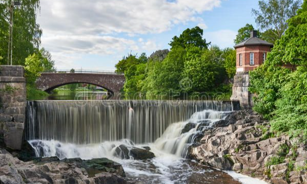 Waterfall in Vanhankaupunginkoski, Helsinki, Finland Stock Image - Image of finland, stone_ 59820281