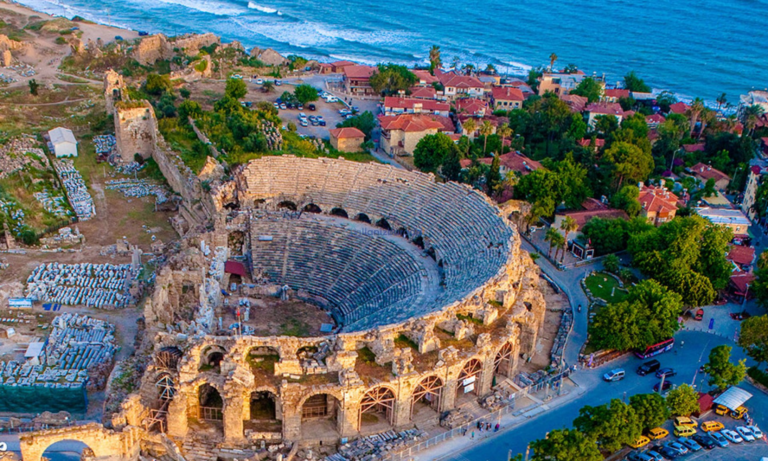 side_antik_kenti_drone_cekim_manzarasi