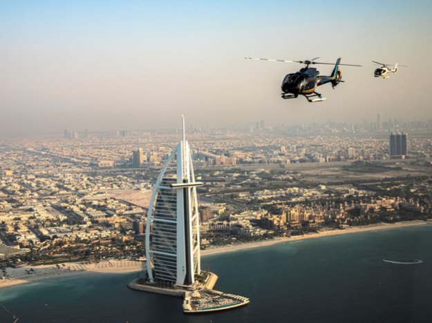 Private Helicopter Flight through Restricted Dubai Airspace