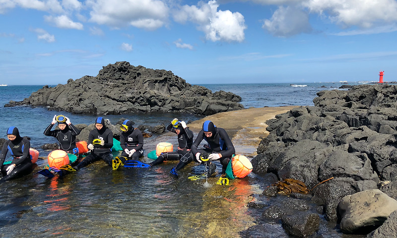 The authentic stone houses, scenic coastal harbor, and volcanic shoreline of Hado Fishing Village on Jeju Island, South Korea, during a luxury private cultural heritage tour with Lux Orient.