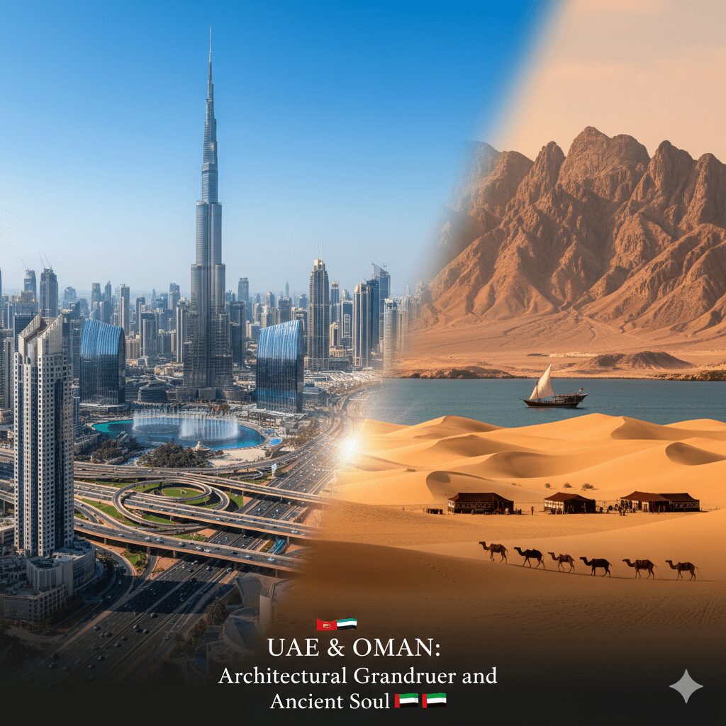 Skylines and desert across the UAE and Oman